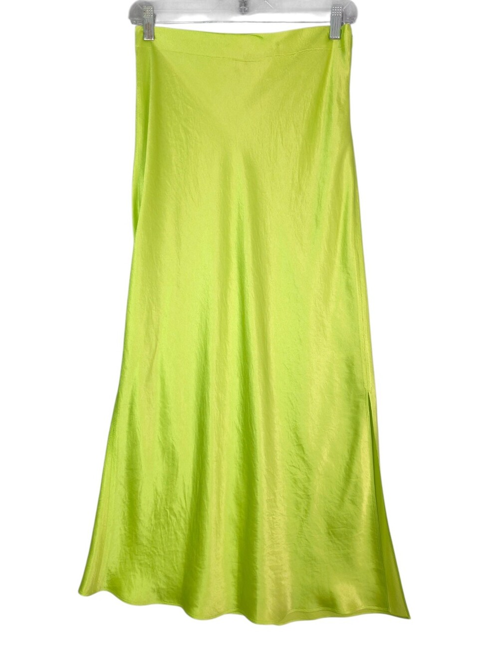 VINCE Satin-twill Slip Midi Skirt In Green